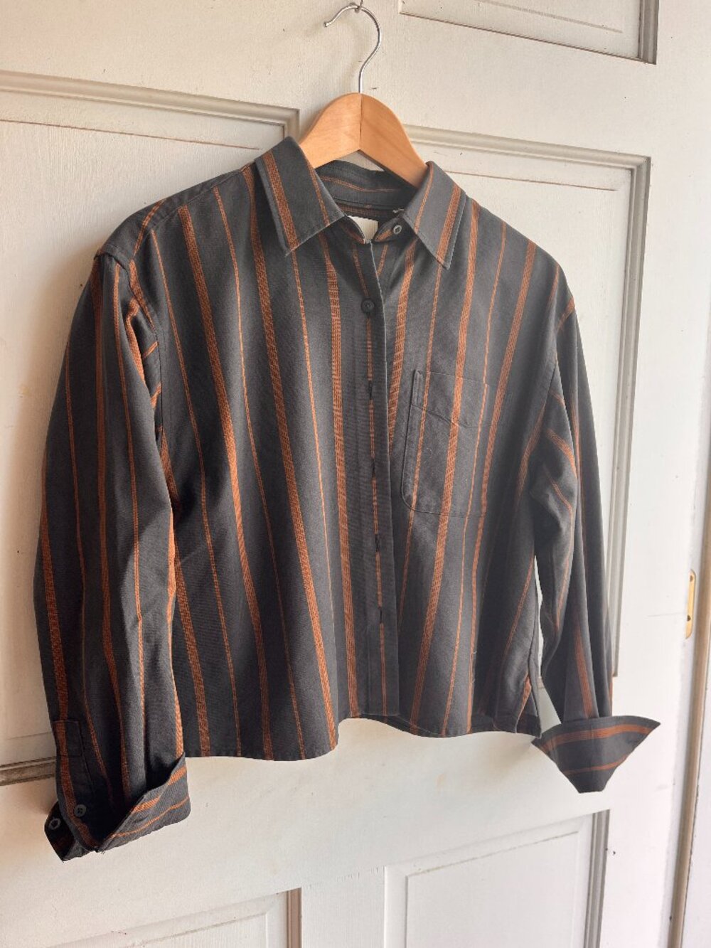 JW Anderson Uniqlo XS Oxford Boxy Cropped Shirt | Striped